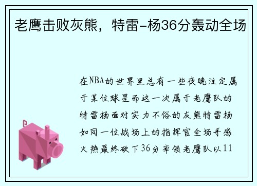 老鹰击败灰熊，特雷-杨36分轰动全场